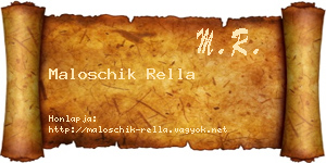Maloschik Rella névjegykártya